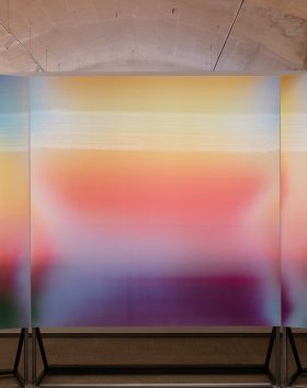 Mustapha-Azeroual,-The-Green-Ray-#1,-2024,-Triptych-UV-inkjet-print-on-lenticular-substrate,-200-x-440-cm.-Edition-1-of-1.-Courtesy-of-Loft-Art-Gallery