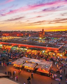 Place-Jemaa-El-Fna-Marrakech-tombee-de-la-Nuit